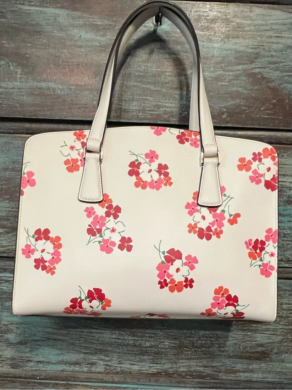 NWT!KATE Spade♠️PLAYFUL & PRETTY Cream Medium Floral Satchel/Crossbody!MSRP$399! - Picture 6 of 12